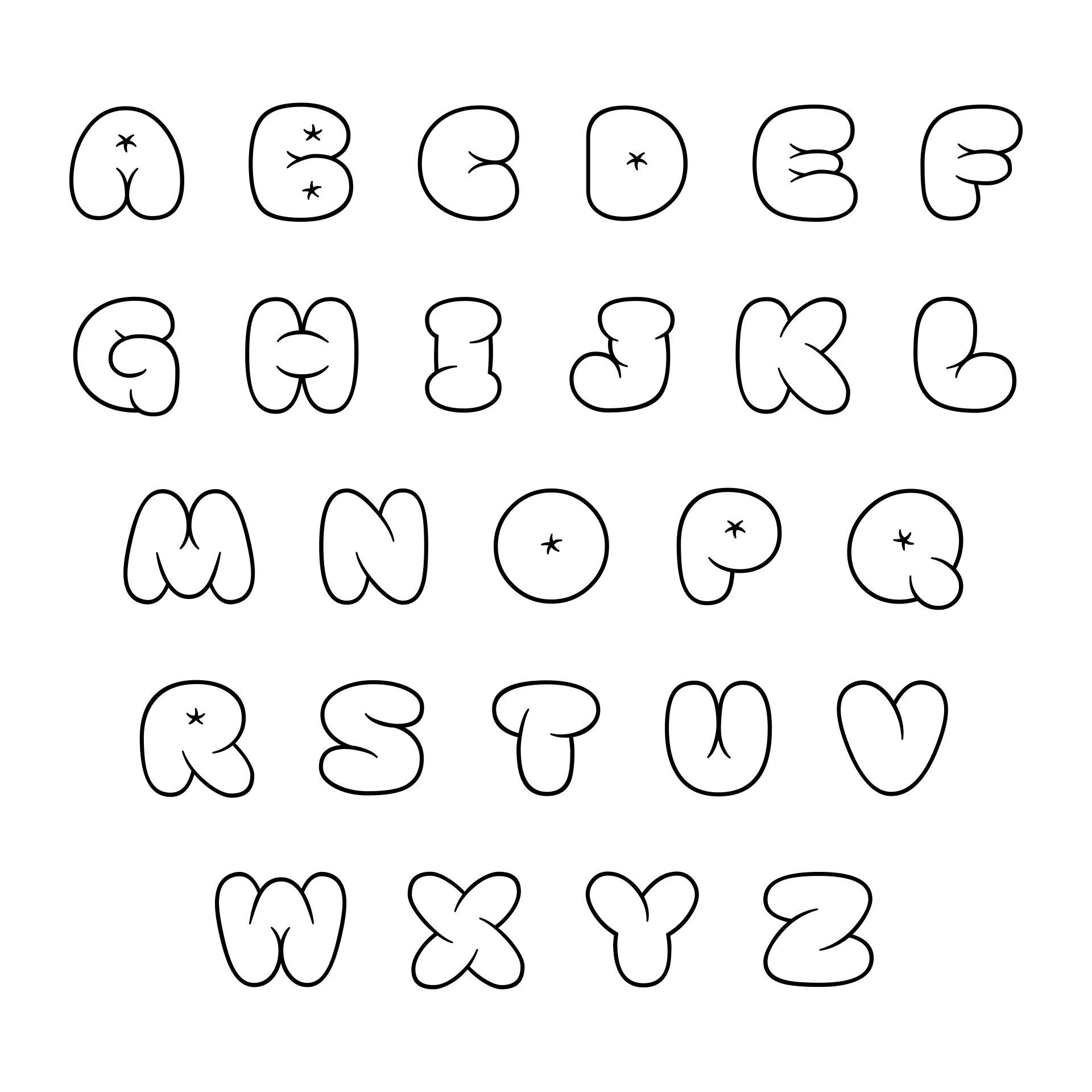 bubble letter template printable