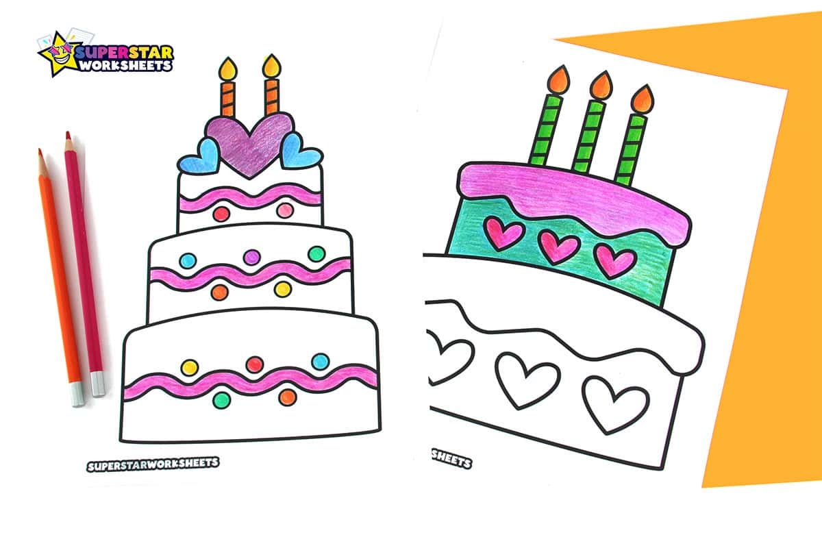 Birthday Cake Coloring Pages Free Printables Superstar Worksheets