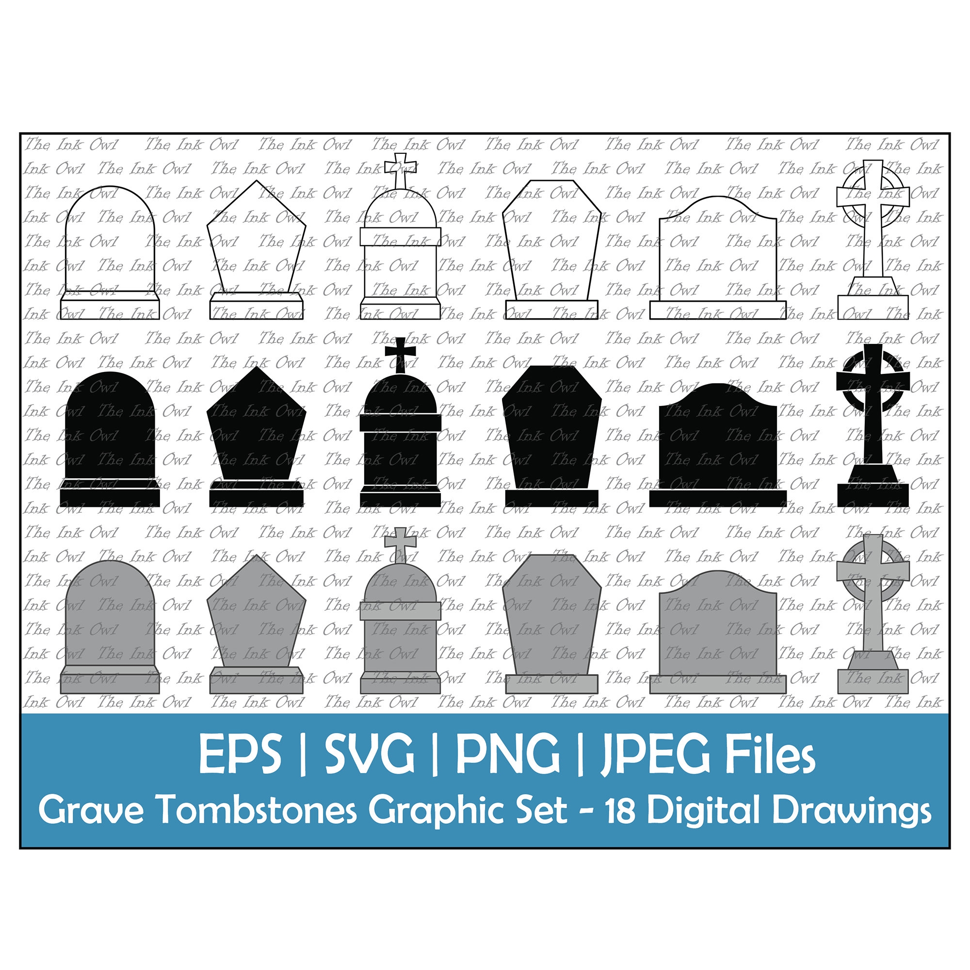 Blank Grave Or Tombstone Memorial Vector Clipart Set Outline Silhouette Color Graphic With Cross Halloween Svg Png Eps Jpg Etsy Blank Grave Or Tombstone Memorial Vector Clipart Set Outline Silhouette Color Graphic With Cross Halloween Svg Png Eps Jpg Etsy