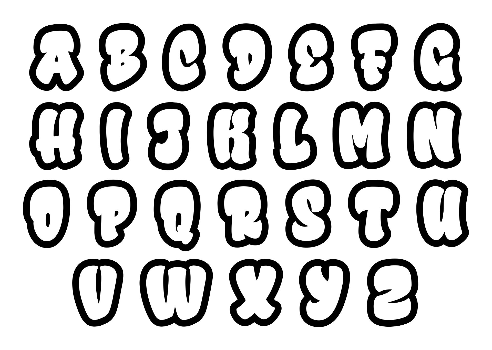 Bubble Letters Alphabet Printable Printable Party Favors Bubble Letters Alphabet Printable Printable Party Favors