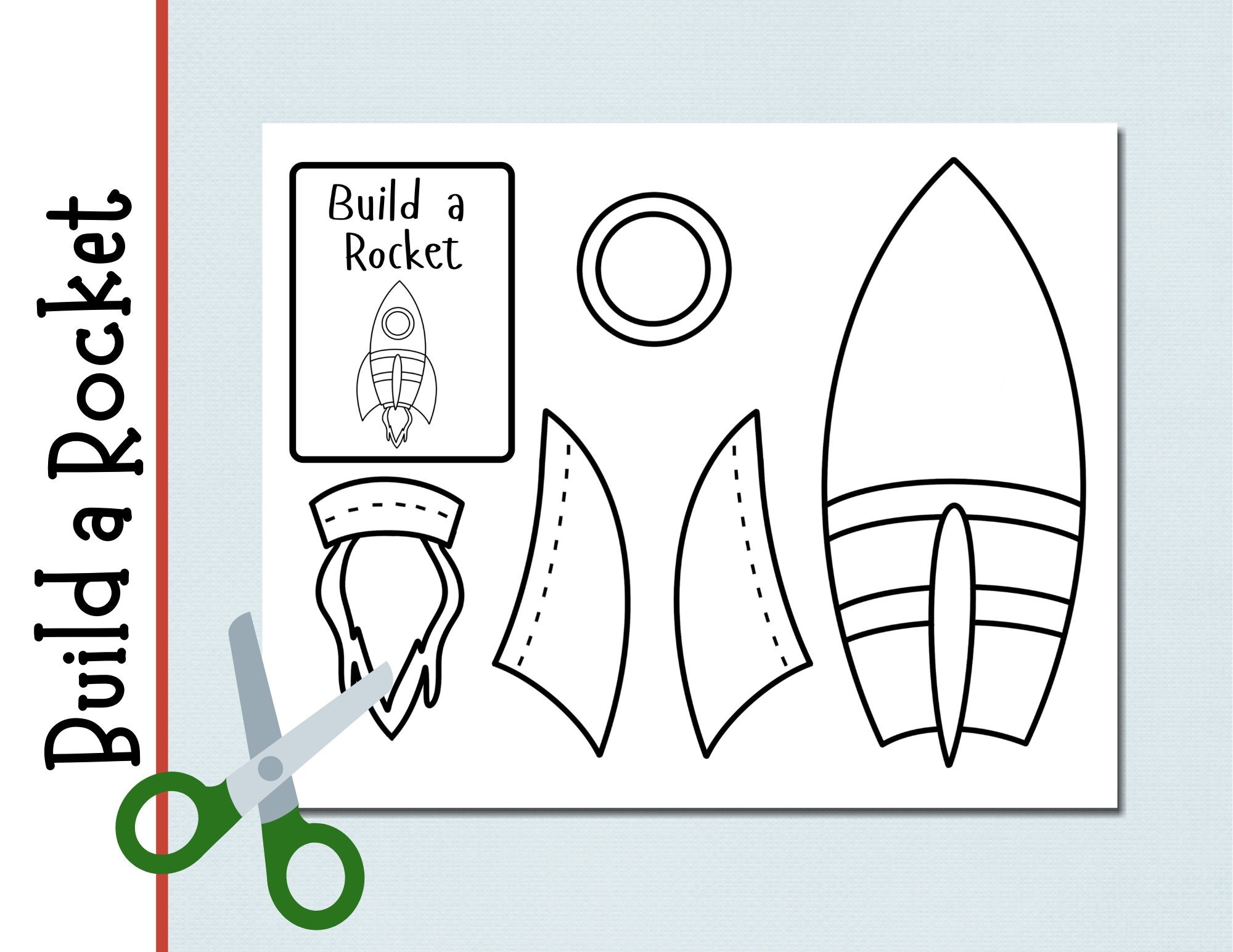 Build A Rocket Digital Printable Coloring Activity Cut And Paste Preschool Kindergarten First Grade Arts And Crafts Etsy Build A Rocket Digital Printable Coloring Activity Cut And Paste Preschool Kindergarten First Grade Arts And Crafts Etsy