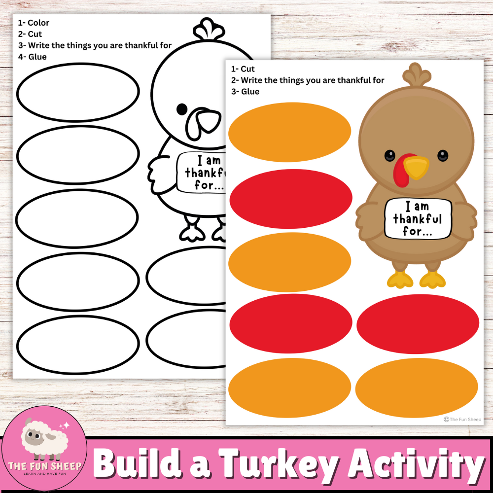 Build A Turkey Activity I m Thankful For Printable Thanksgiving Turkey Craft Made By Teachers Build A Turkey Activity I m Thankful For Printable Thanksgiving Turkey Craft Made By Teachers