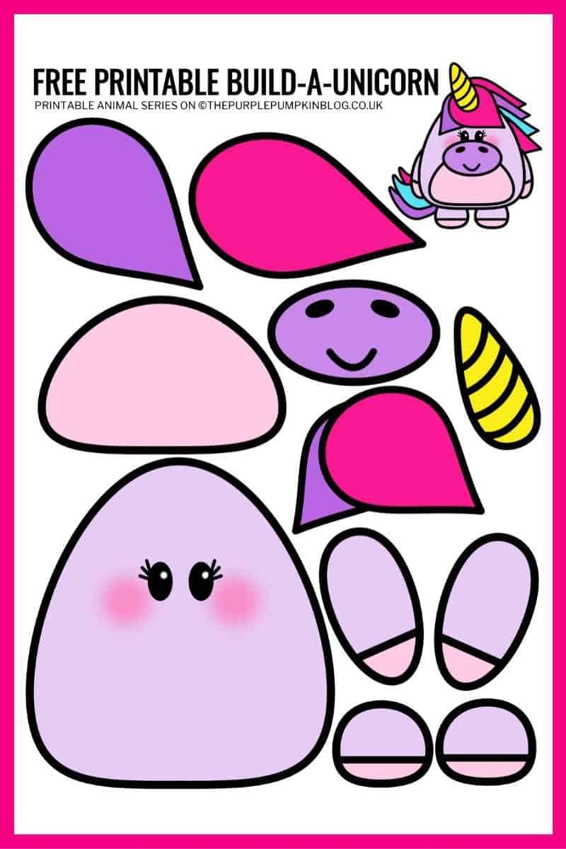 Build A Unicorn Free Printable Paper Unicorn Template Build A Unicorn Free Printable Paper Unicorn Template