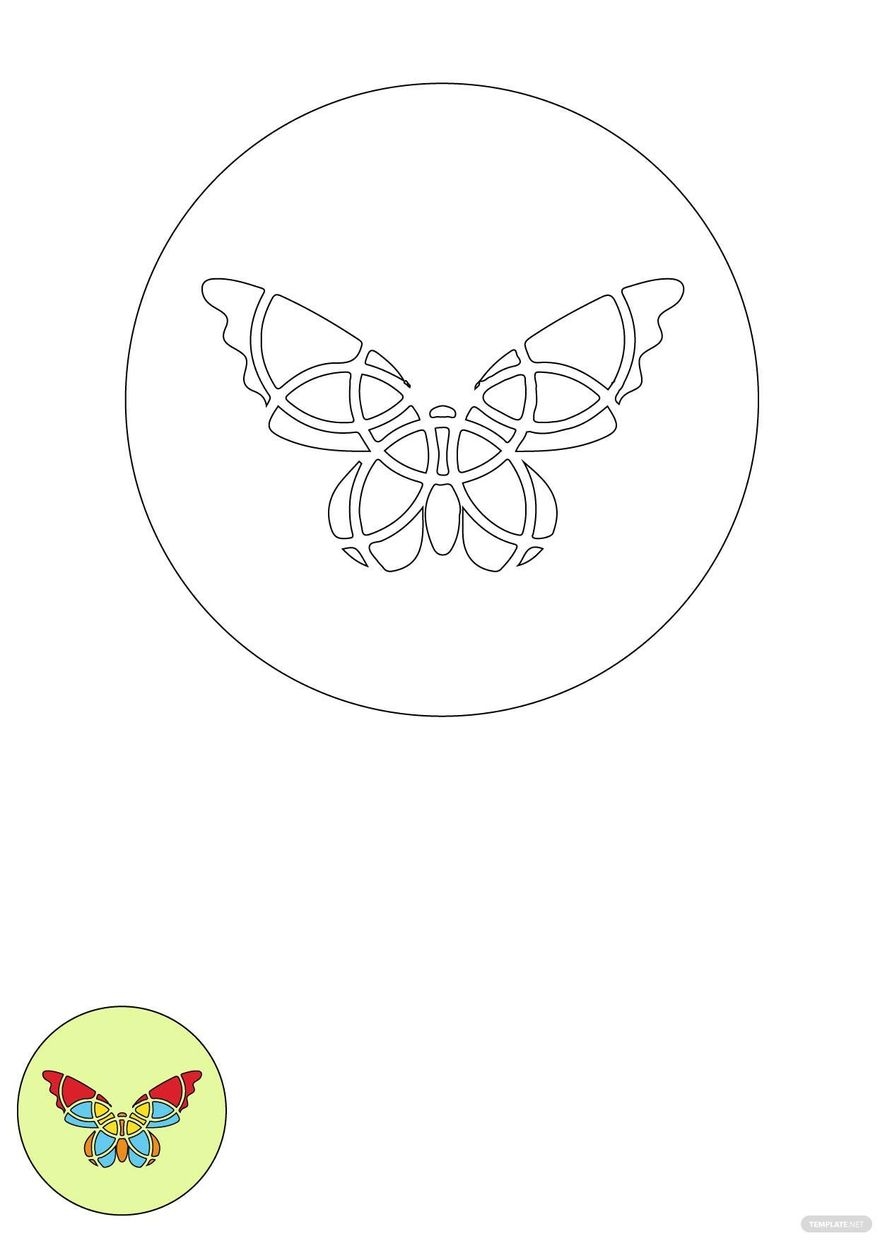 Butterfly Mosaic Coloring Page In PDF Download Template Butterfly Mosaic Coloring Page In PDF Download Template