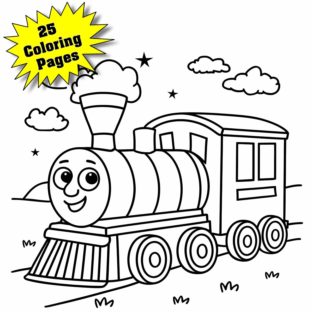 Buy Trains Printable 25 Coloring Pages Trains Coloring Book 25 Train Coloring Pages Instant Download Choo Choo Train Printable PDF File Online In India Etsy