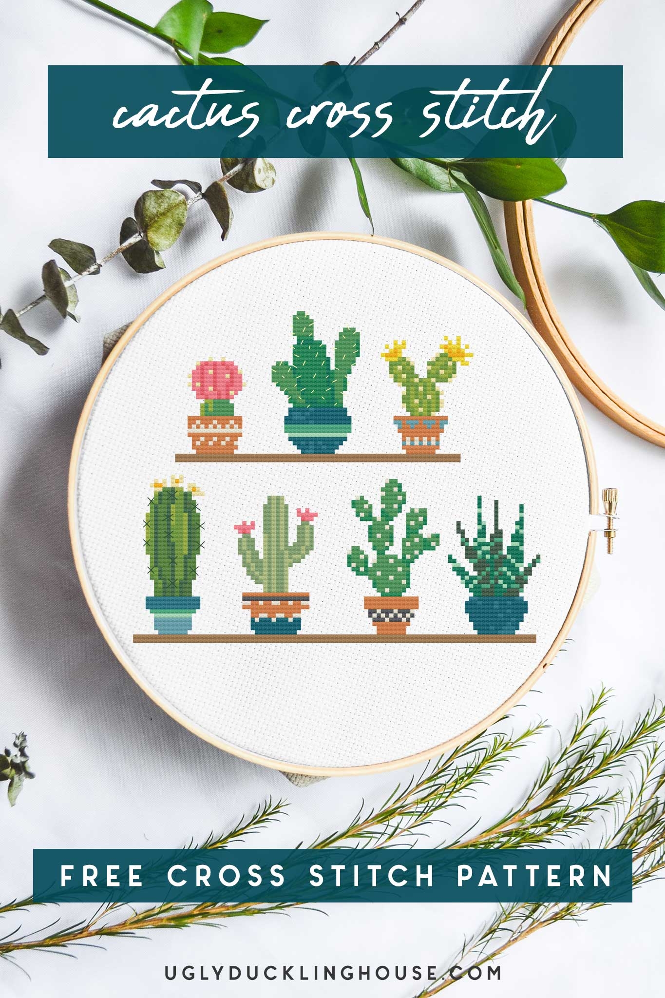 Cactus Free Cross Stitch Pattern Ugly Duckling House