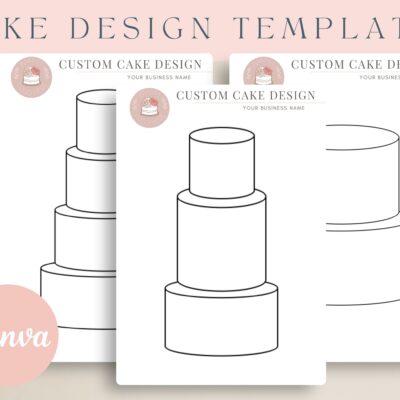 Cake Design Templates Consultation Cake Sketch Templates Canva Editable Instant Printable Wedding Cake Business Form Bakery Client Terms Etsy