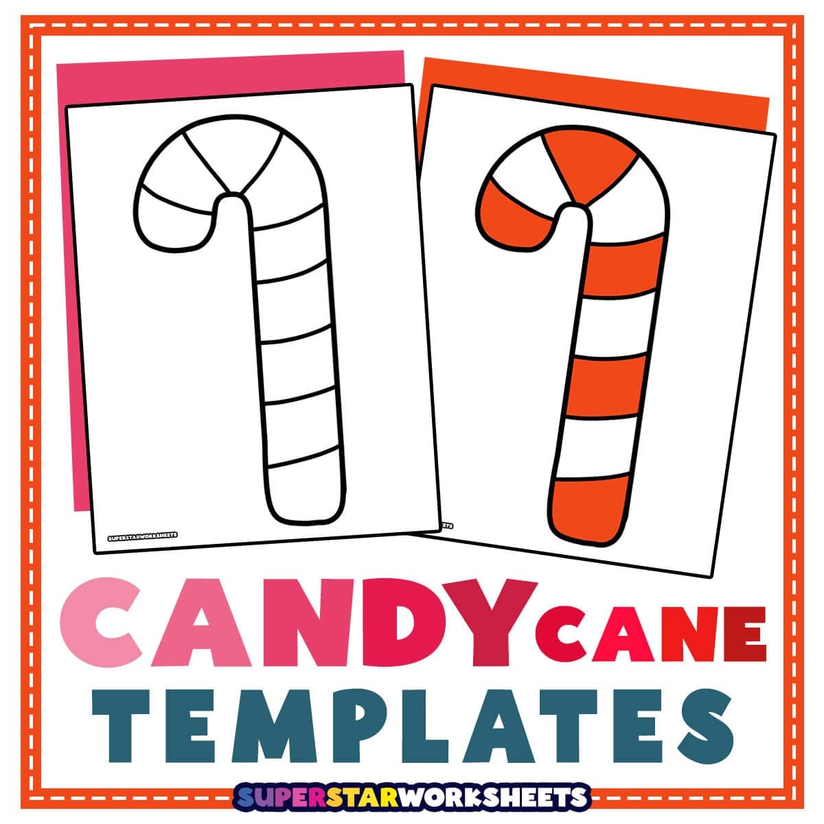 candy cane template printable