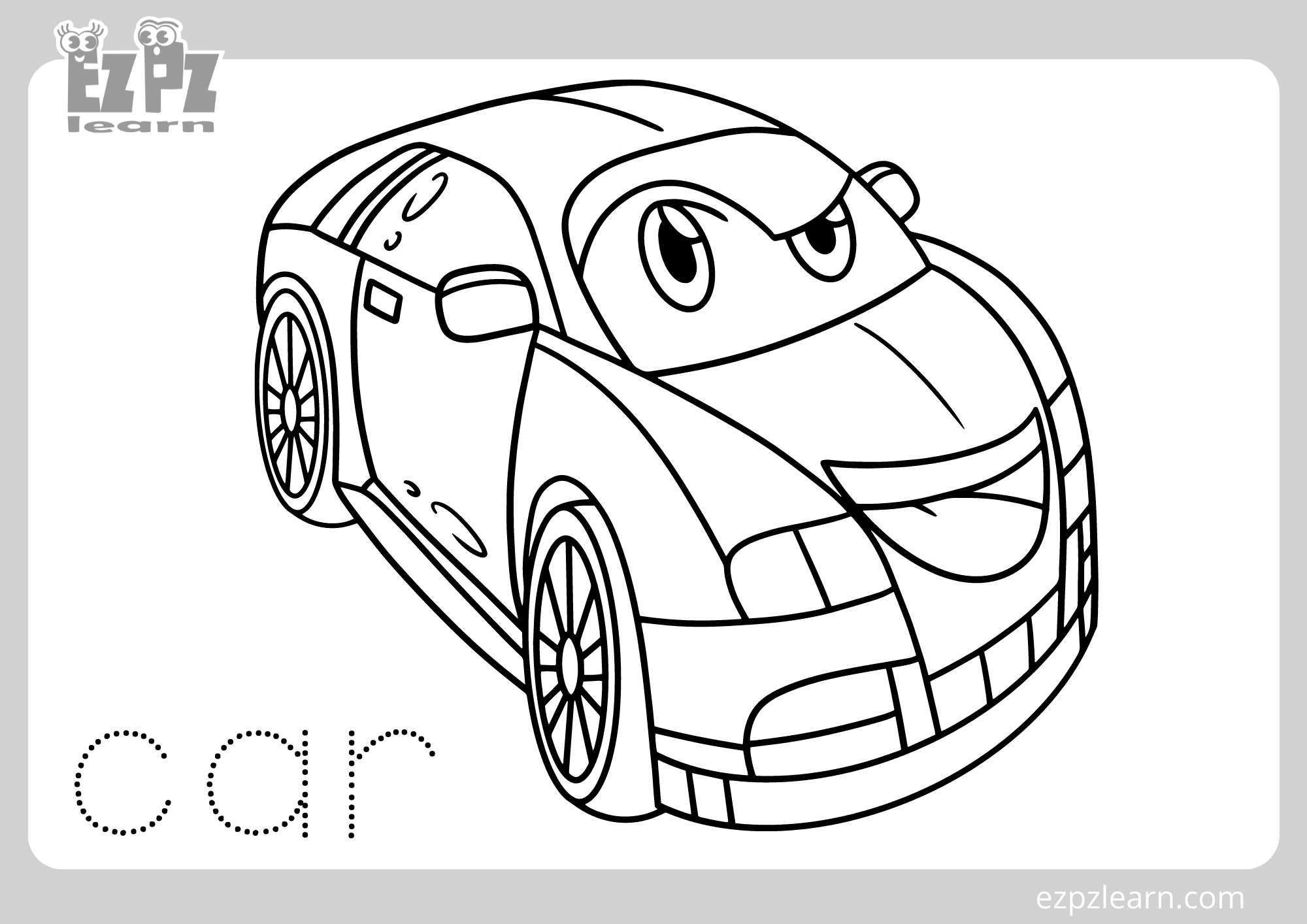 Car Coloring Page For Kids Free PDF Download Ezpzlearn Car Coloring Page For Kids Free PDF Download Ezpzlearn