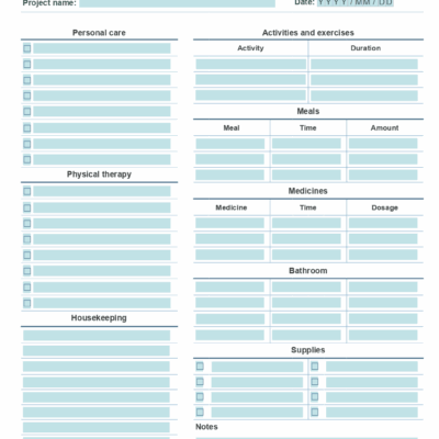 Caregiver Daily Checklist Template ONLYOFFICE