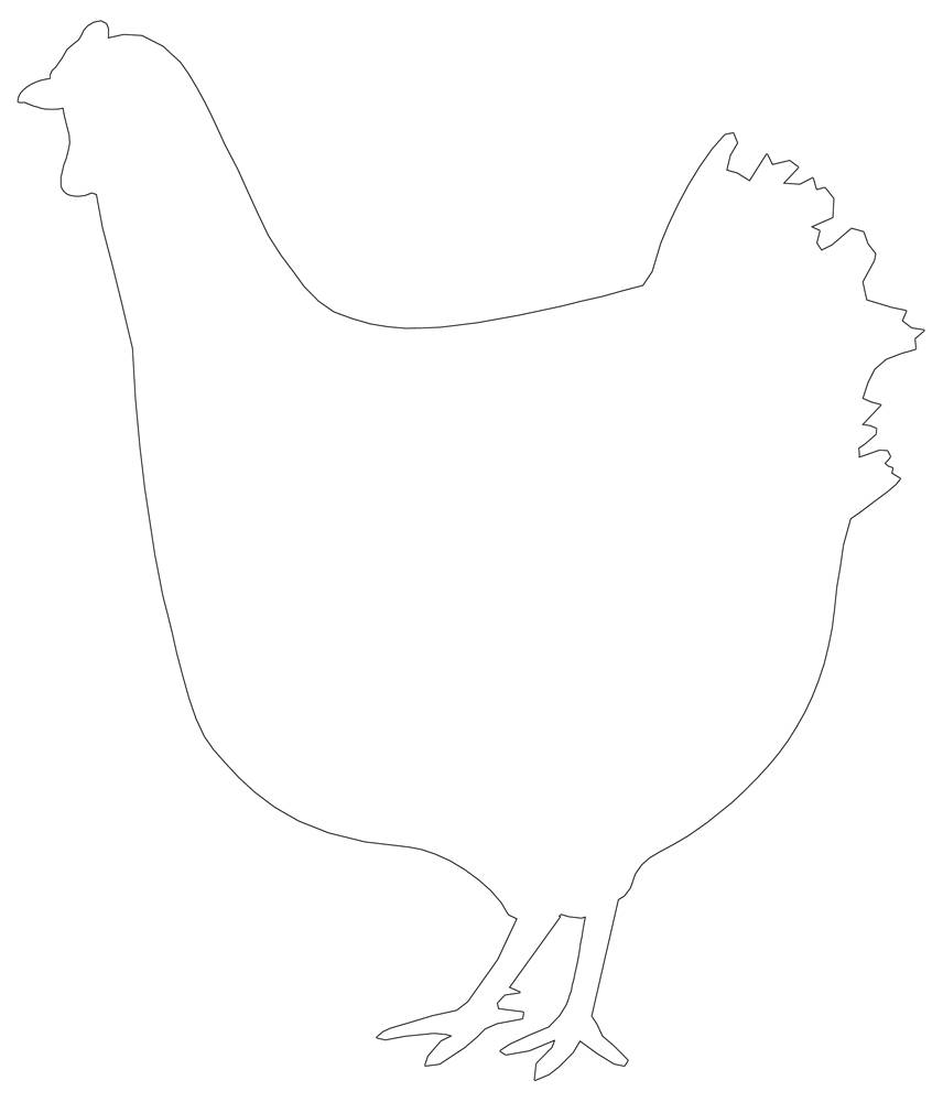 Chicken Hen Template Free Printable Coloring Page