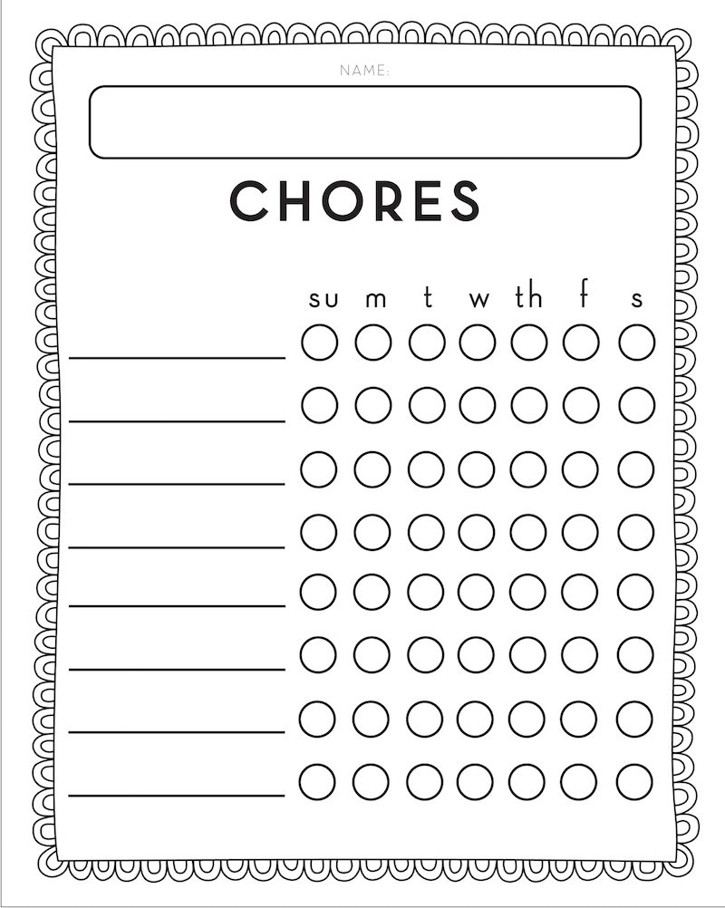 free printable chore chart pdf free printable chore chart pdf