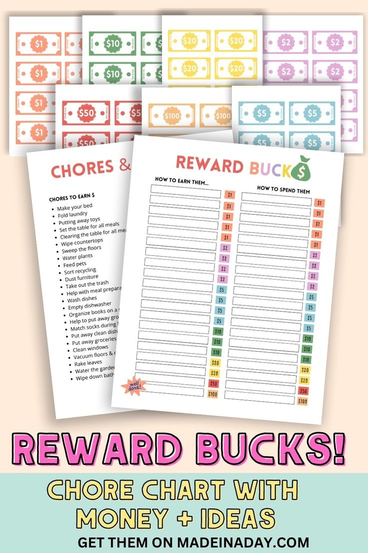 money printable allowance chore chart money printable allowance chore chart