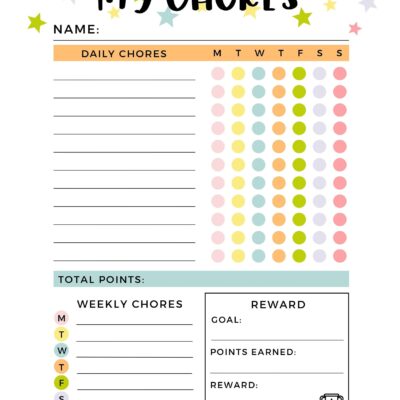 Chore Charts For Kids Chore Chart Printable Reward Chart Printable Reward Chart For Kids Kids Chore Chart Printable Chore Chart Etsy