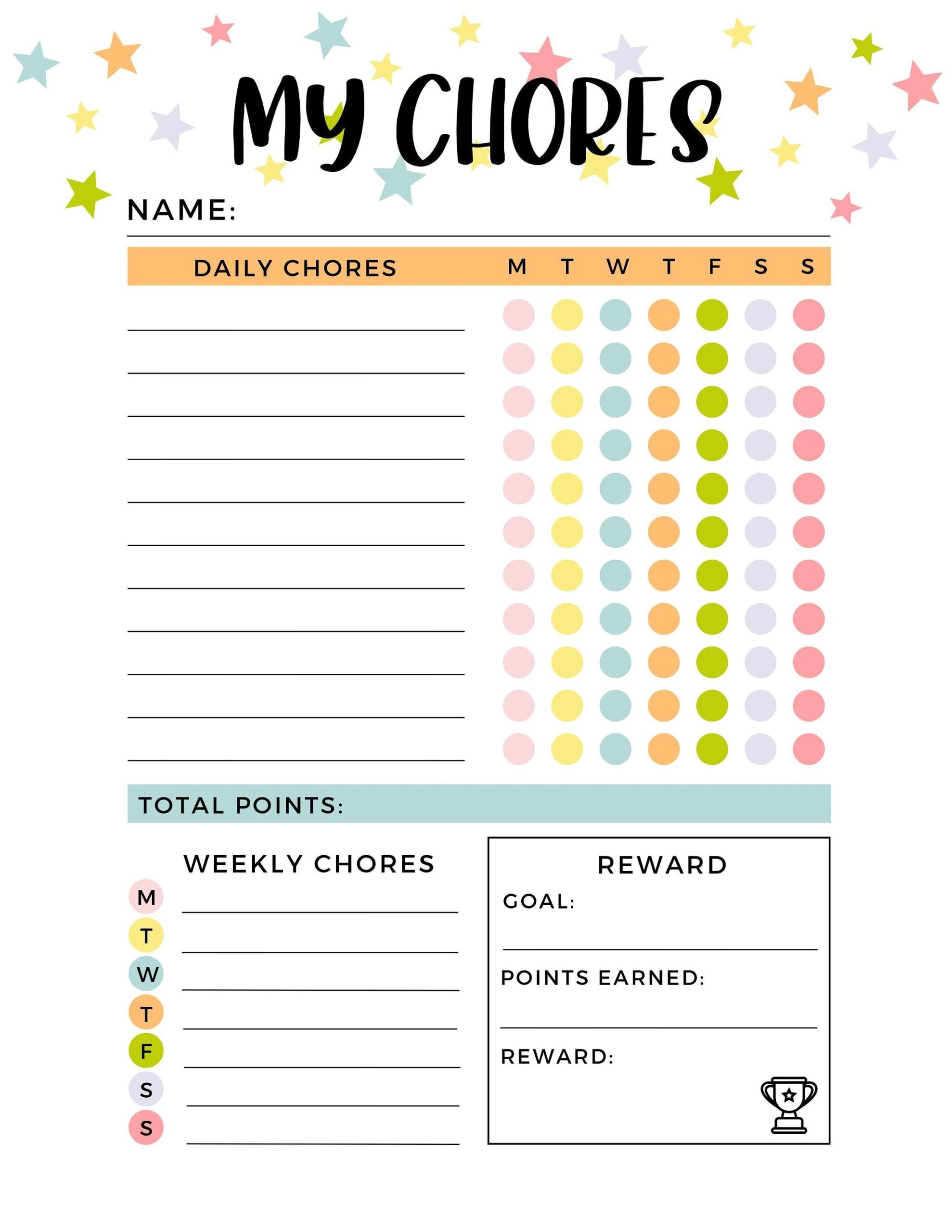 chore chart printable