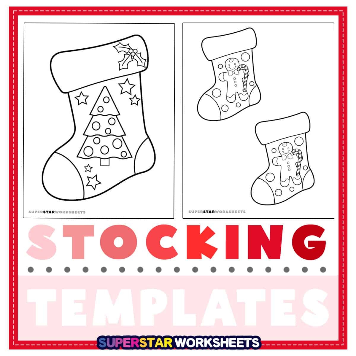 Christmas Stocking Template Free Printables Superstar Worksheets