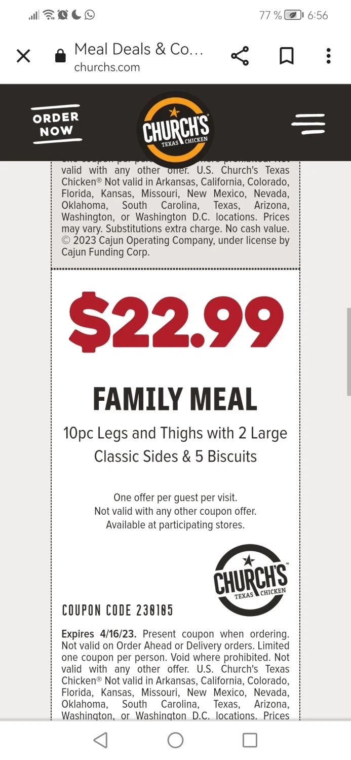 Church s Texas Chicken Promo Code 2 Verified 20 Off Sep 2025