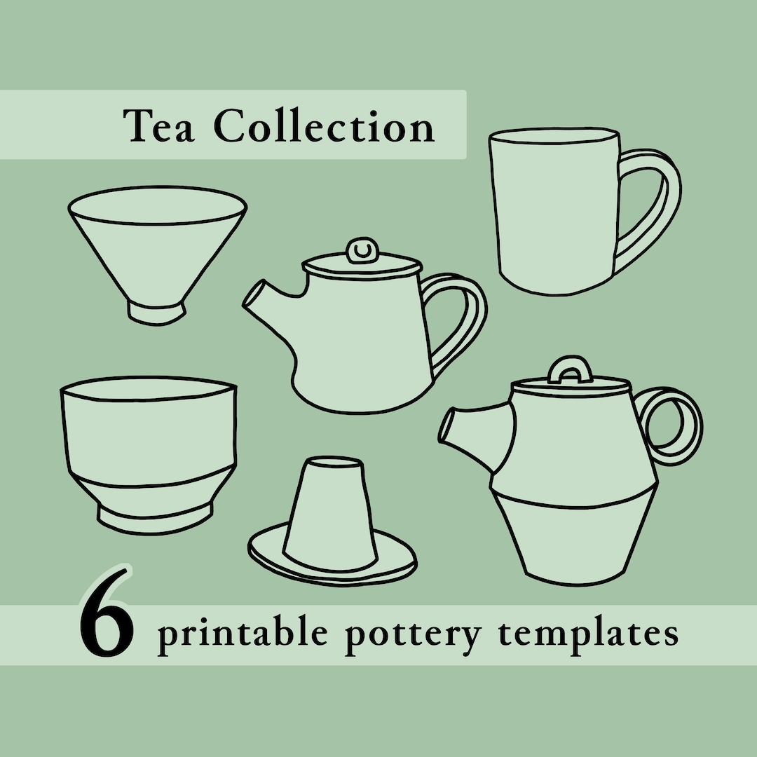 Collection Of 6 Printable Pottery Templates The Tea Collection Etsy Canada Collection Of 6 Printable Pottery Templates The Tea Collection Etsy Canada