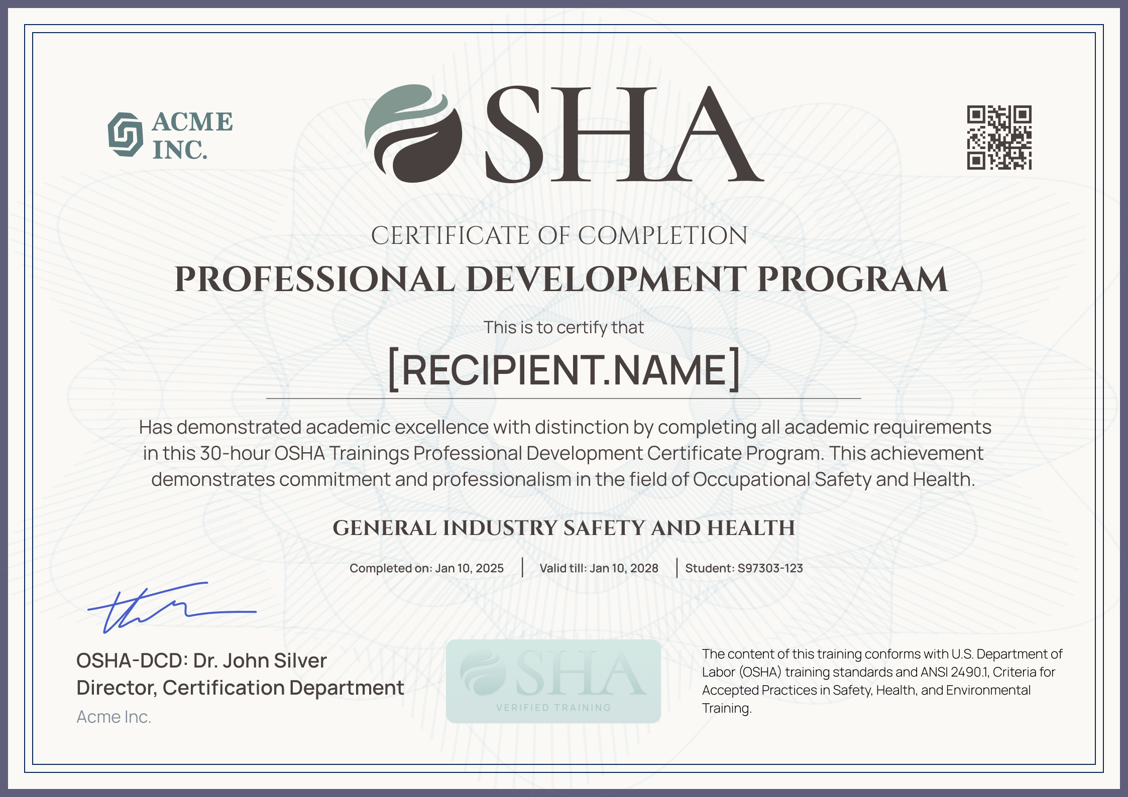 Consistent And Professional OSHA 30 10 Certificate Template Consistent And Professional OSHA 30 10 Certificate Template