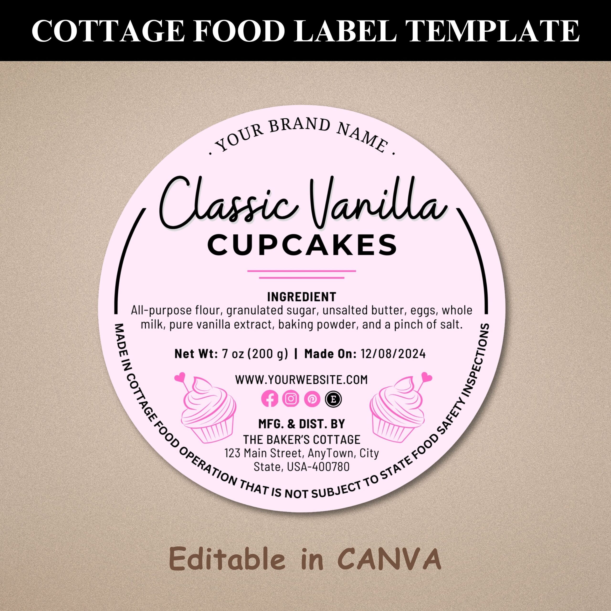 Cottage Food Label Cottage Baking Label Printable Food Label Home Baked Goods Label Home Bakery Stickers Ingredient Label Template Etsy Cottage Food Label Cottage Baking Label Printable Food Label Home Baked Goods Label Home Bakery Stickers Ingredient Label Template Etsy