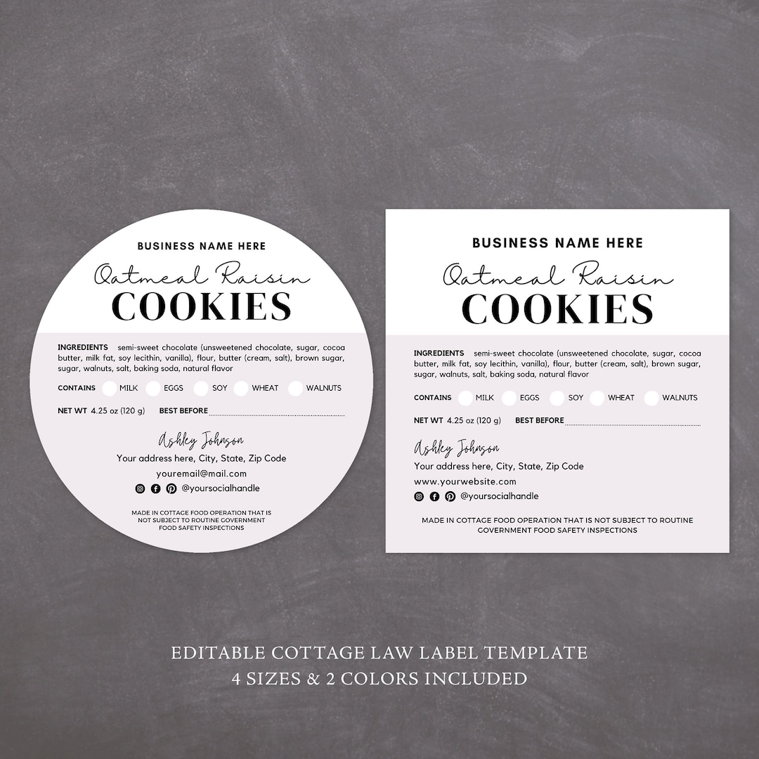 Cottage Food Label Home Baked Goods Label Printable Food Label Cottage Baking Label Ingredient Label Template Home Bakery Stickers Etsy Cottage Food Label Home Baked Goods Label Printable Food Label Cottage Baking Label Ingredient Label Template Home Bakery Stickers Etsy