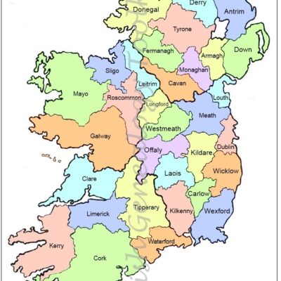 County Map Of Ireland Free To Download