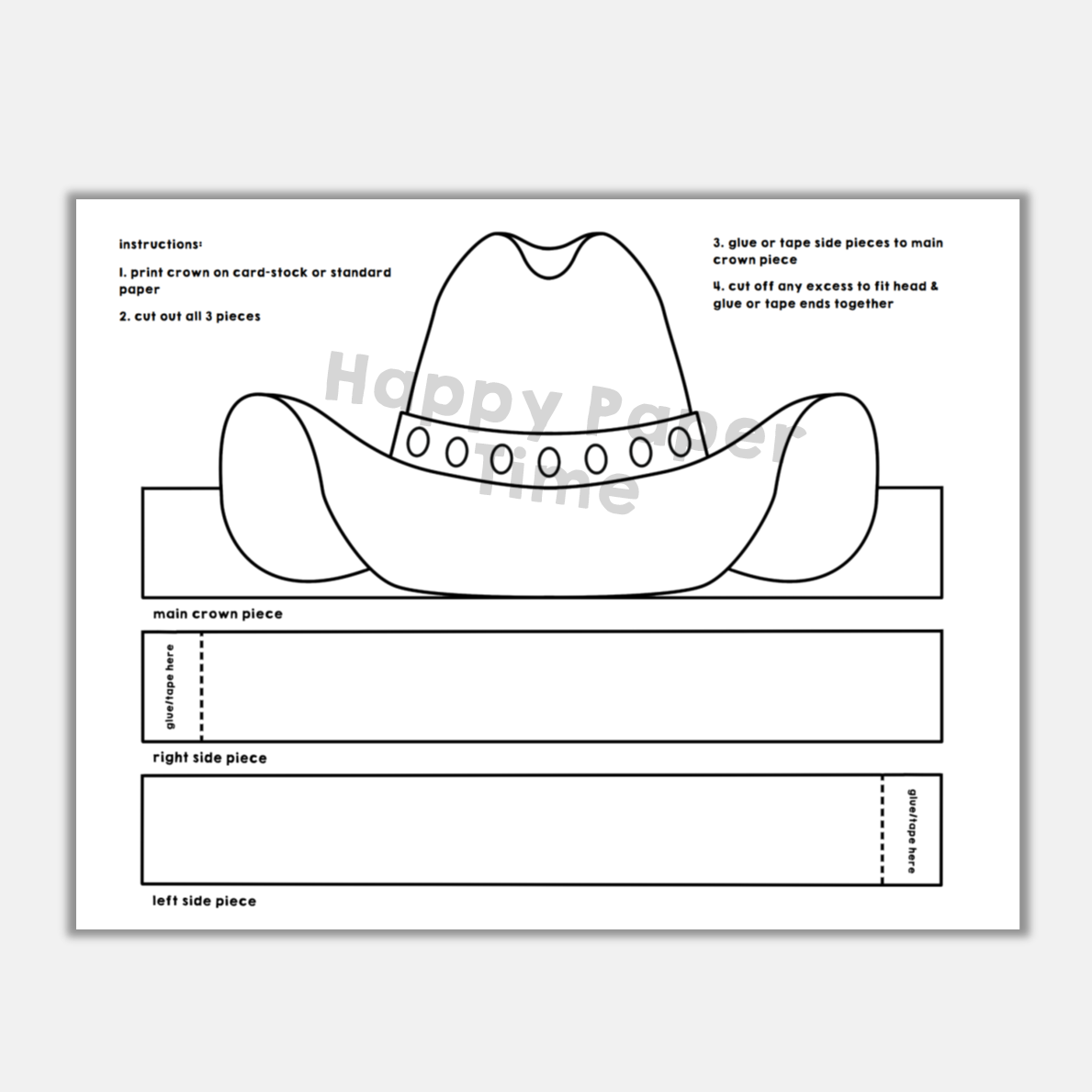 Cowboy Hat Paper Crown Printable Wild West Coloring Craft Activity For Kids Made By Teachers Cowboy Hat Paper Crown Printable Wild West Coloring Craft Activity For Kids Made By Teachers