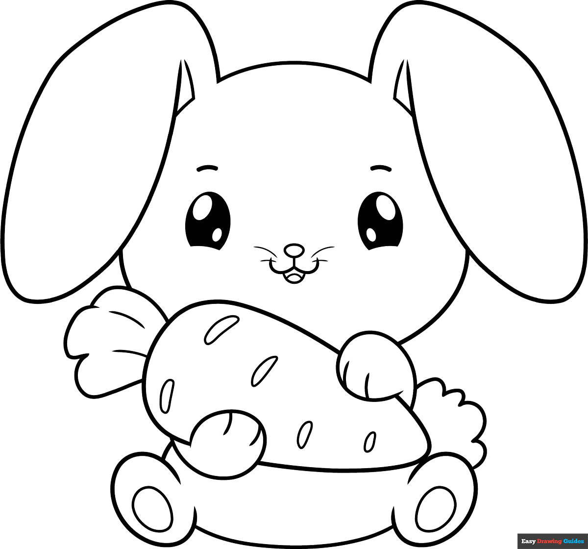 Cute Bunny Coloring Page Easy Drawing Guides Cute Bunny Coloring Page Easy Drawing Guides