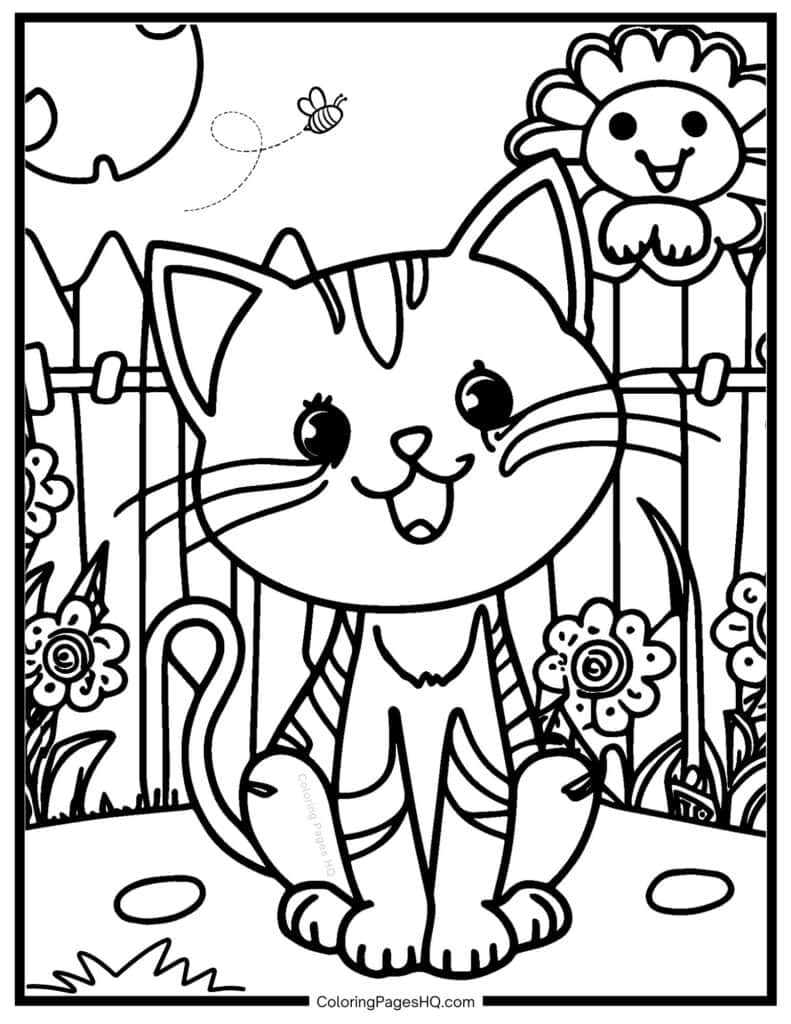 Cute Cat Coloring Pages Free PDF Printables Coloring Pages HQ