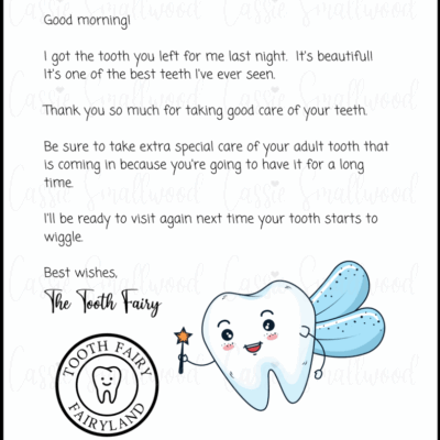 Cute Free Printable Tooth Fairy Letters Notes Cassie Smallwood