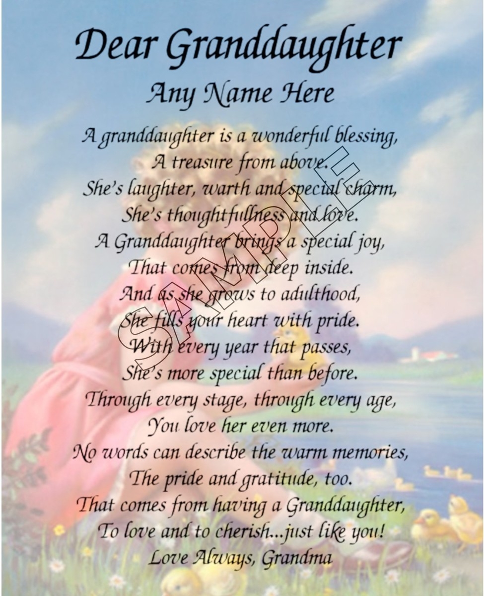 DEAR GRANDDAUGHTER PERSONALIZED ART POEM IMAGE MEMORY BIRTHDAY GIFT EBay DEAR GRANDDAUGHTER PERSONALIZED ART POEM IMAGE MEMORY BIRTHDAY GIFT EBay