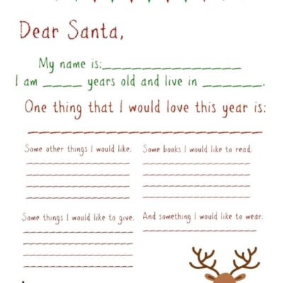 Dear Santa Letter Free Printable Fill In Template