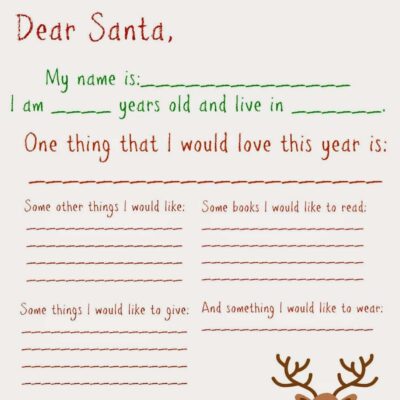 Dear Santa Letter Free Printable Fill In Template