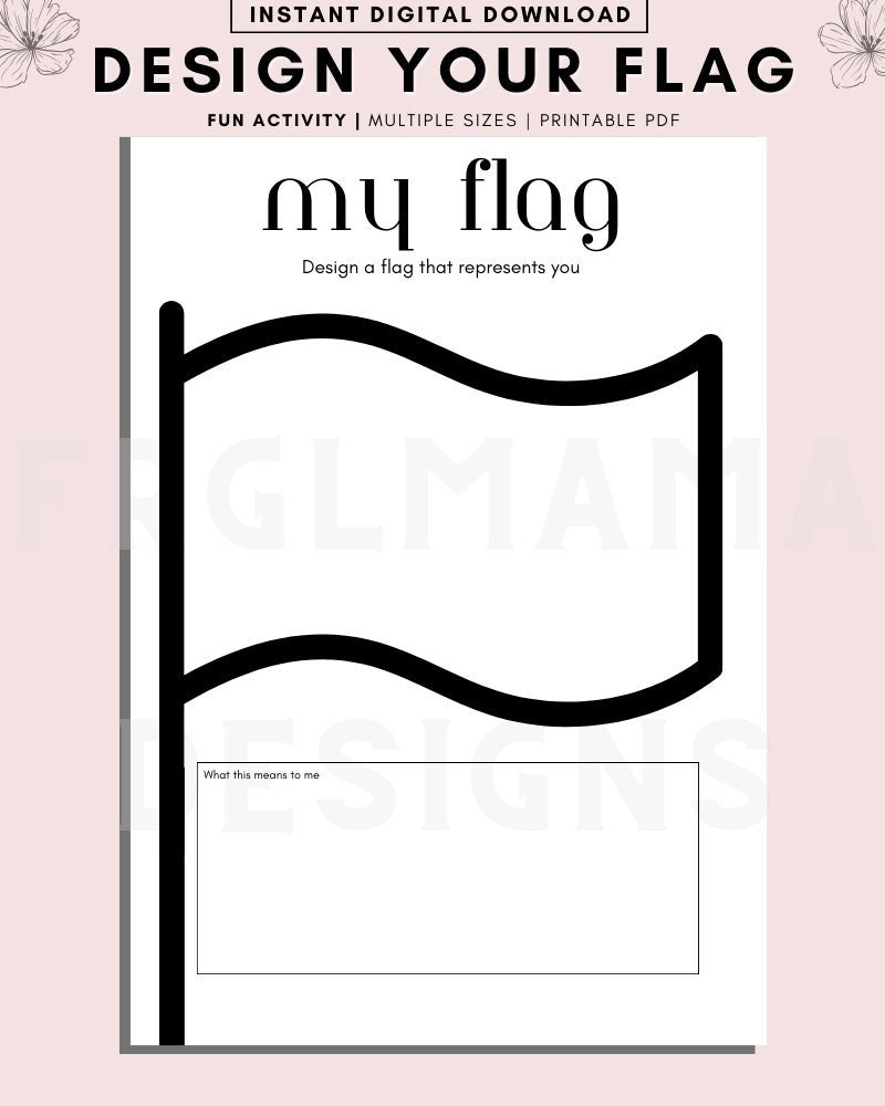 Design A Flag Printable My Flag Printable Design A Flag Printable Homeschool Resources Preschool Learning Design Flag PDF Flag Design Etsy