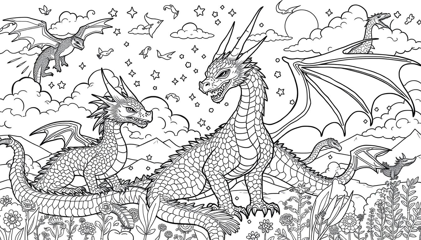 dragon coloring pages printable