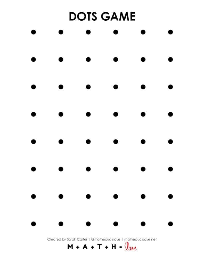Dots Game Printable Collection Math Love Dots Game Printable Collection Math Love