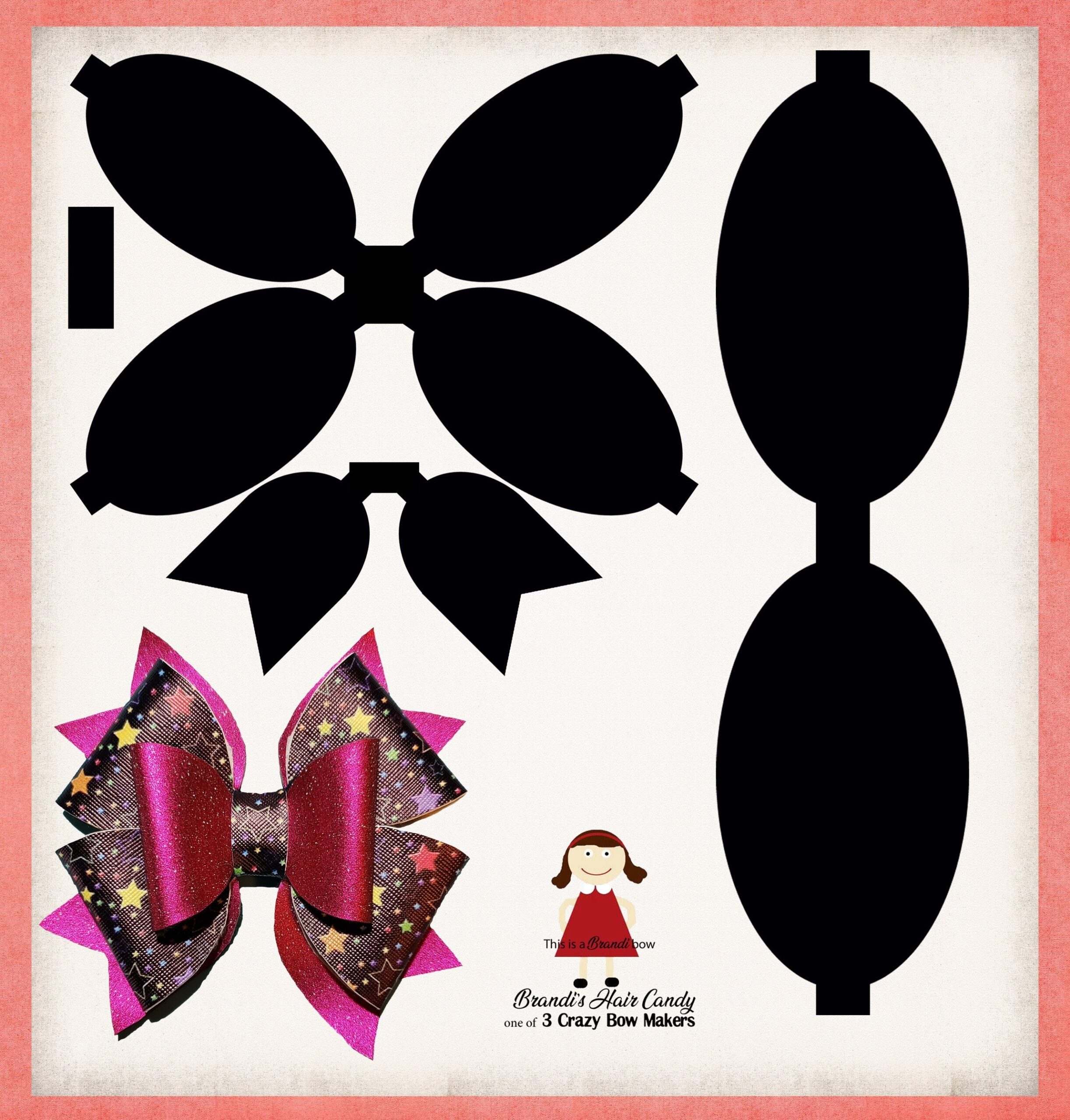 Double Loop Faux Leather Bow Template SVG DXF And Printable PDF Etsy Double Loop Faux Leather Bow Template SVG DXF And Printable PDF Etsy