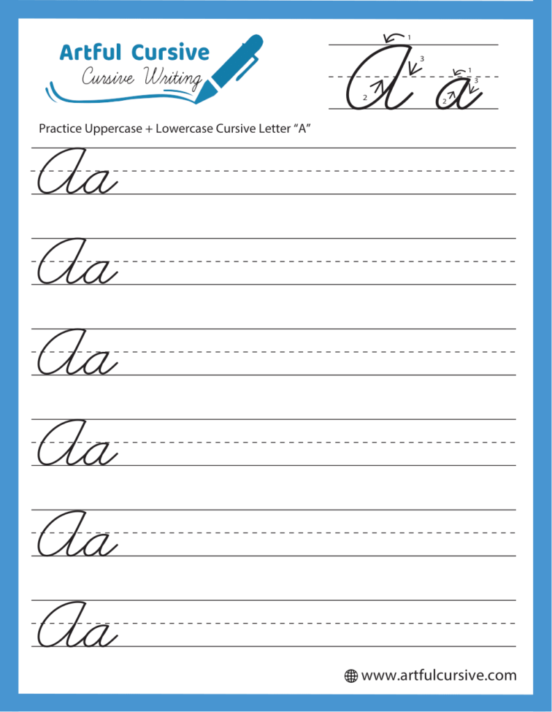 Download Free Printable Cursive Writing Worksheets Artful Cursive
