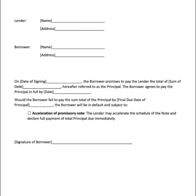 Download Free Promissory Note Template Signeasy