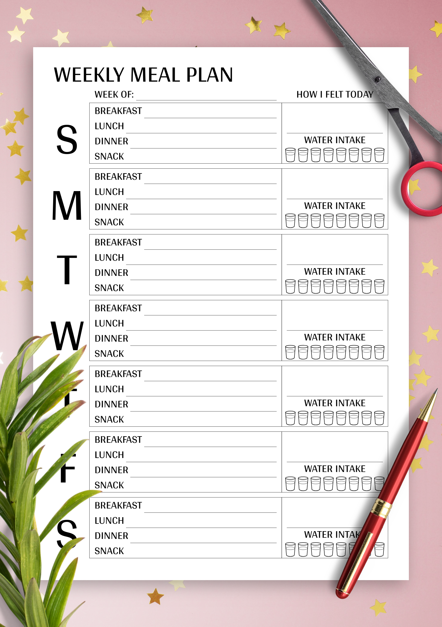printable meal planning template