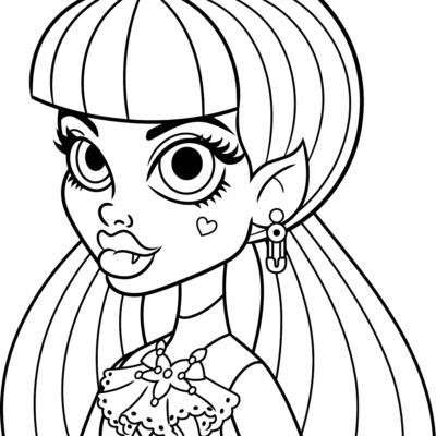 Draculaura From Monster High Coloring Page Easy Drawing Guides