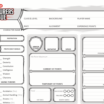 Dungeons Dragons Character Sheet Edel Alon