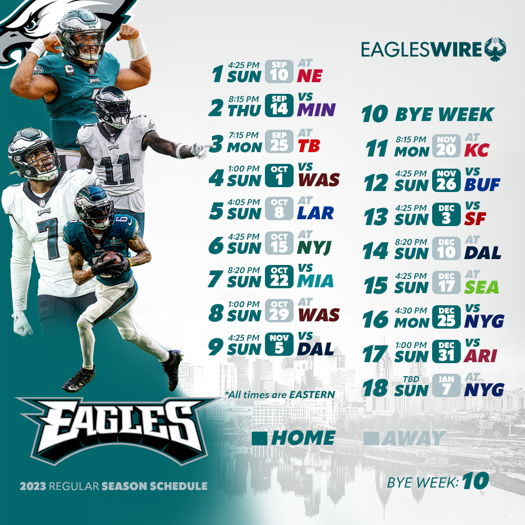 Eagles Schedule With Dates R eagles Worksheets Library