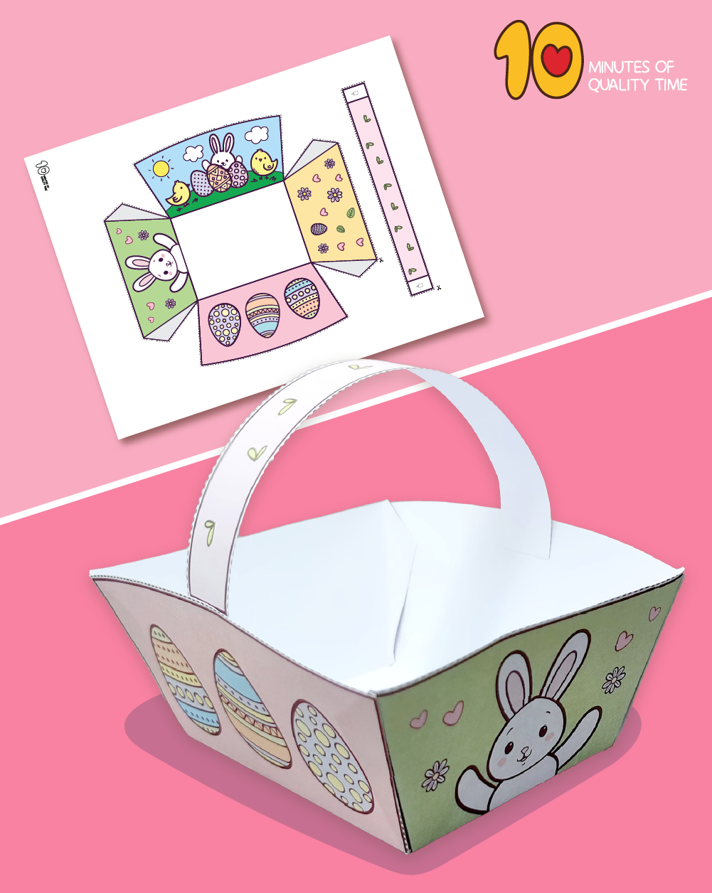 Easter Basket Template Craft 10 Minutes Of Quality Time