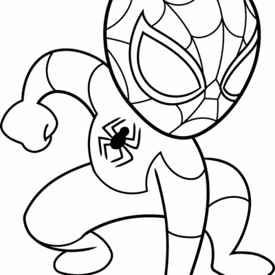 Easy Cartoon Spider Man Coloring Page Easy Drawing Guides