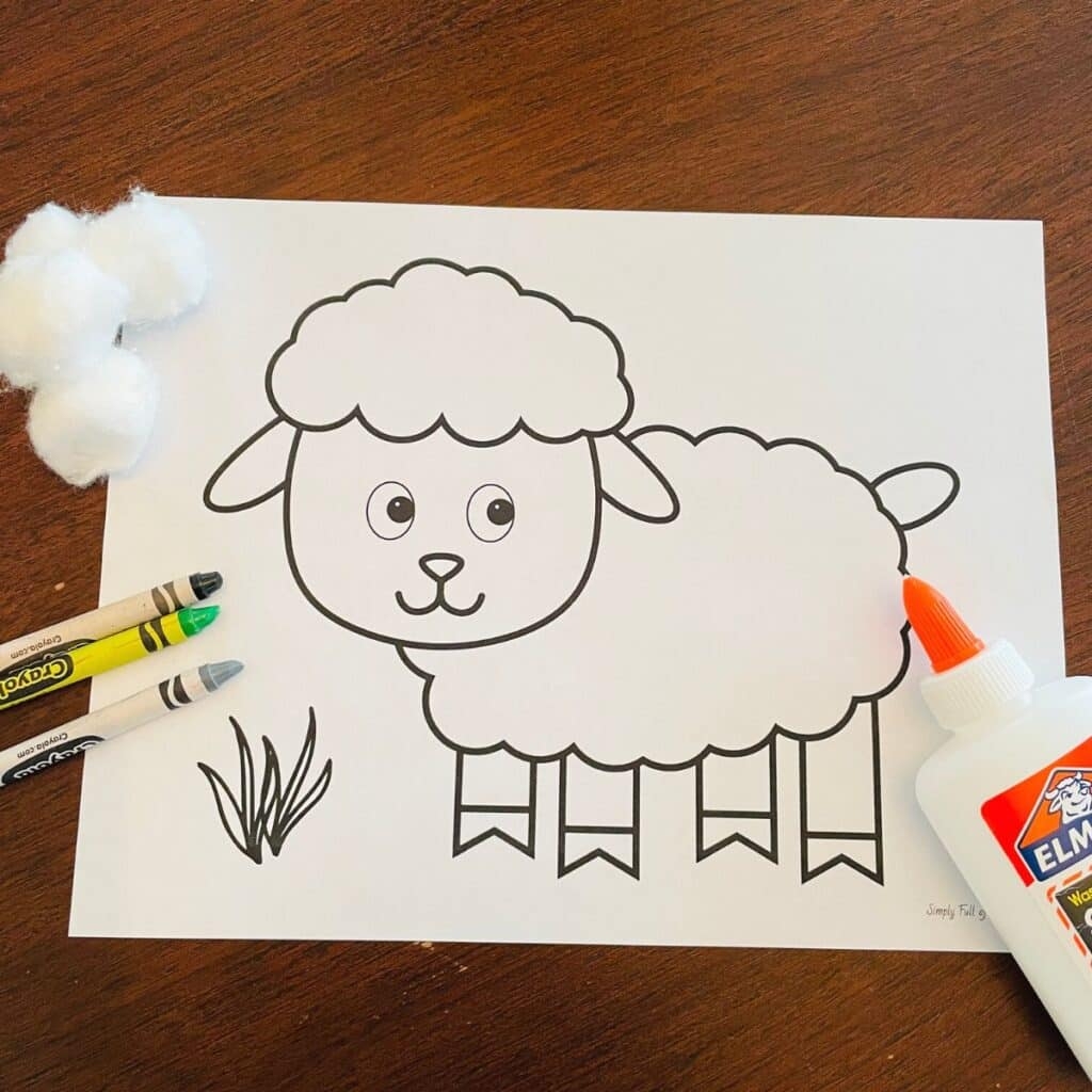 Easy Cotton Ball Sheep Craft Free Printable Easy Cotton Ball Sheep Craft Free Printable