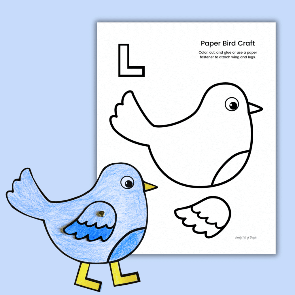 Easy Paper Bird Craft For Preschool Free Printable Simply Full Of Delight