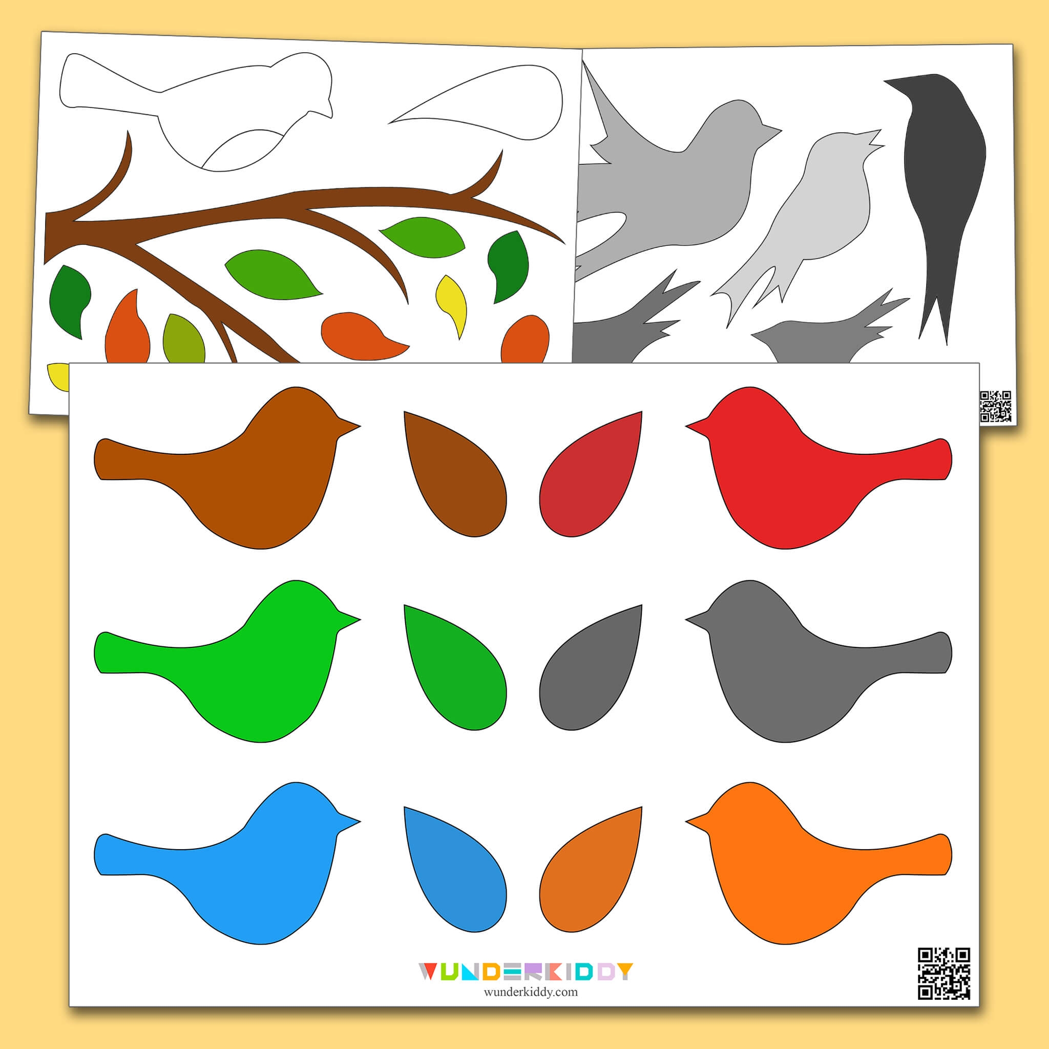 Easy Paper Bird Craft Printable Template For Kindergarten