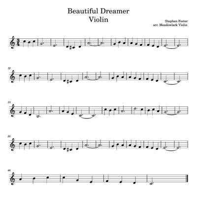 Easy Stephen Foster Songs For Violin Free Sheet Music Meadowlark Violin Studio