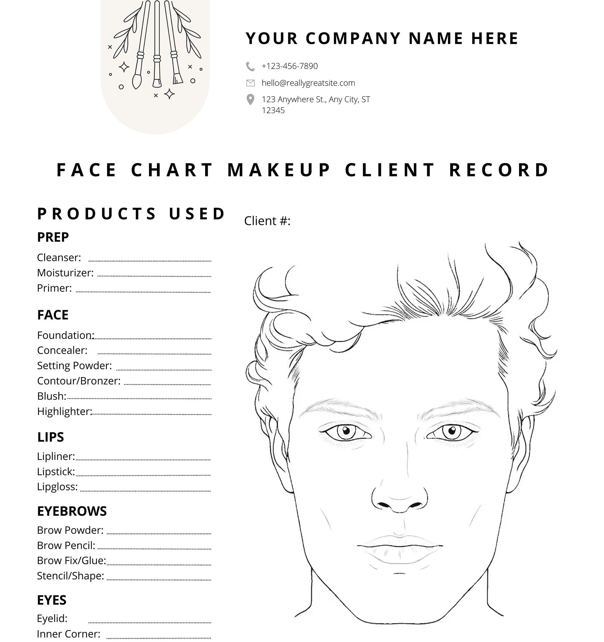 printable makeup face template